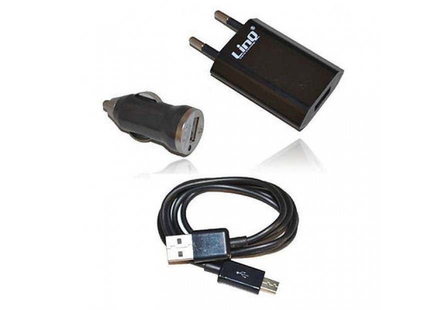 KIT CARICABATTERIE 3IN1 CASA AUTO USB PER GALAXY S3 S4 NOTE LINQ TC301S